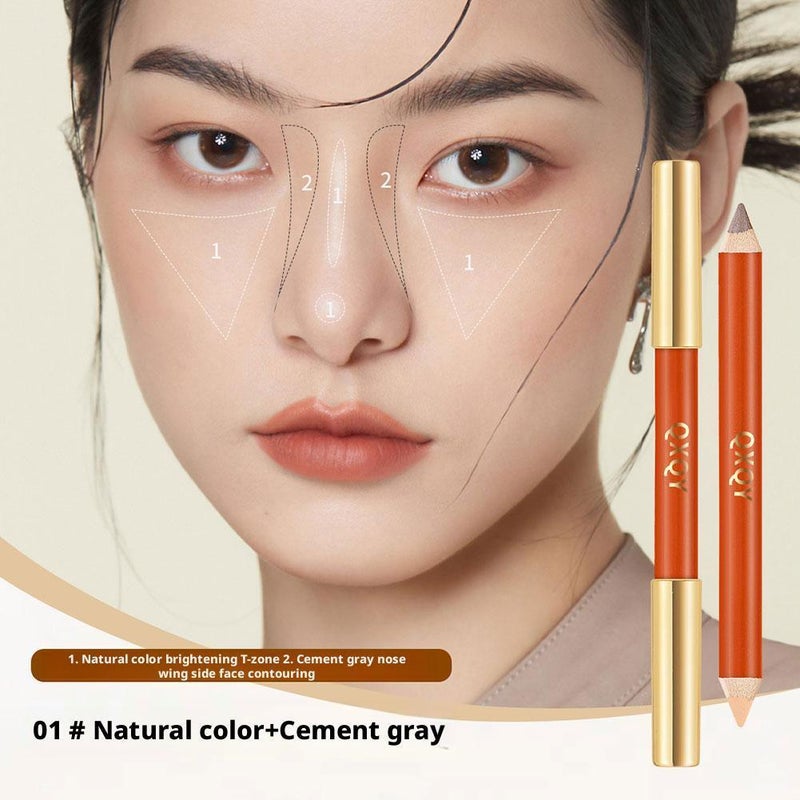 QXQY 3D Dual-Ended Contouring Pen for Men and Women: Naturally Highlights, Contouring, and Smudge-Proof Contouring Stick for Nose Bridge; Long-Lasting and Smudge-Proof.